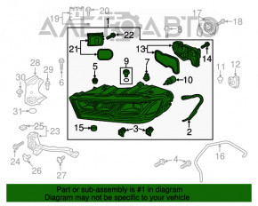 Far dreapta față asamblată Audi Q7 16-19 LED