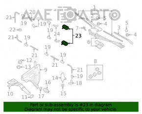 Injectoarele de spălare a parbrizului central Audi Q7 16- cu încălzire