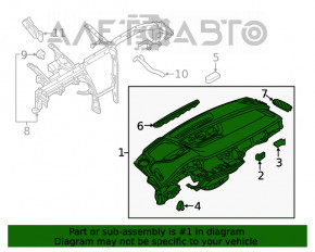 Торпедо передняя панель без AIRBAG Audi Q7 16-19 без проекции, кожа черн