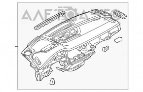 Torpedo panoul frontal fără AIRBAG Audi Q7 16-19 pentru proiecție, piele neagră