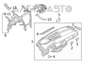 Torpedo panoul frontal fără AIRBAG Audi Q7 16-19 pentru proiecție, piele neagră