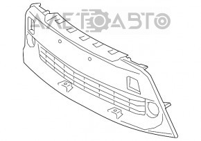 Grila inferioară a bara față Toyota Prius V 15-17 pentru PTF.