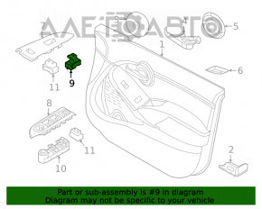 Controlul geamului electric din față dreapta pentru Fiat 500X 16-18, negru, automat, cu capac negru