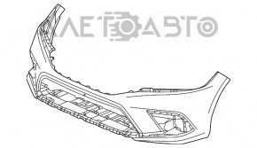 Бампер передний голый Honda Civic XI FE/FL 22- без парктроников