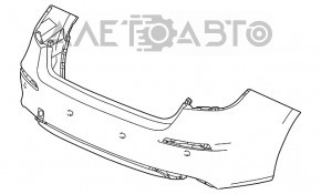 Бампер задний голый Honda Civic XI FE/FL 22- без парктроников 4d