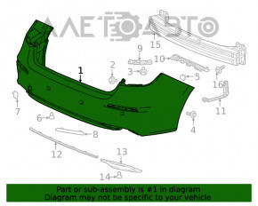 Bara spate goală Honda Civic XI FE/FL 22- fără senzori de parcare 4d