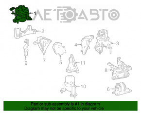 Подушка двигателя правая Toyota Camry v70 18- 2.5 потрескана