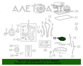 echilibrul arborelui cu came Toyota Camry v55 2.5, hibrid 15-17 SUA 2AR-FE, 2AR-FXE