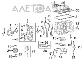 echilibrul arborelui cu came Toyota Camry v55 2.5, hibrid 15-17 SUA 2AR-FE, 2AR-FXE