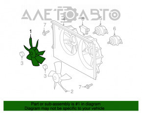 Крыльчатка вентилятора охлаждения правая Lexus ES350 07-12 под большой мотор