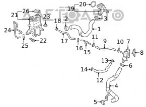 Furtunul de răcire al radiatoarelor dreapta Toyota Venza 21- nou original OEM