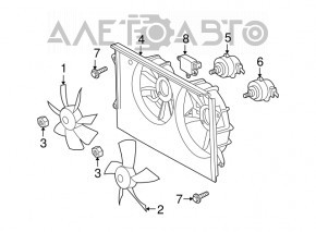 Difuzorul carcasei radiatorului asamblat pentru Lexus ES350 07-12 cu motor mare.