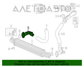 Furtunul intercoolerului drept Honda Civic XI FE/FL 22- 1.5T inferior.