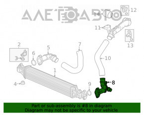 Патрубок интеркулера левый Honda Civic XI FE/FL 22- 1.5T нижний