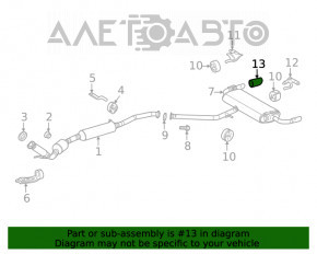 Capăt de evacuare dreapta Toyota Rav4 19- 2.5 crom