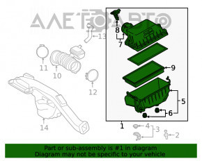 Corpul filtrului de aer pentru Lexus ES300h 20-22, complet asamblat.