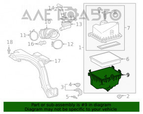 Corpul filtrului de aer Lexus ES350 19-20 partea de jos