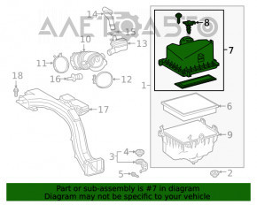 Corpul filtrului de aer cu debitmetru pentru Toyota Rav4 19- 2.5, partea superioară, nou, original OEM.