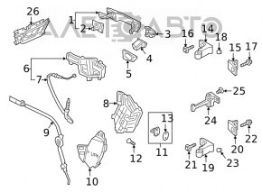 Механизм ручки двери задней левой VW Jetta 19-