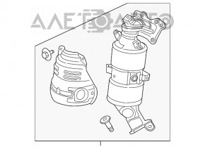 Colector de evacuare cu catalizator pentru Honda Civic XI FE/FL 22- 2.0