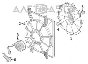 Motorul ventilatorului de răcire stânga pentru Honda Civic XI FE/FL 22- 2.0, 1.5T