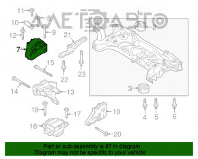 Pernele motorului dreapta VW Jetta 11-18 SUA 1.4