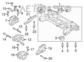 Pernele motorului dreapta VW Jetta 11-18 SUA 1.4