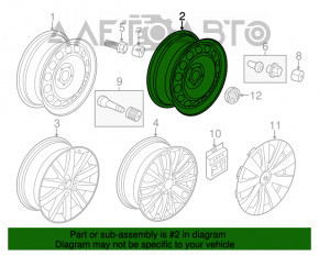 Set de jante din aliaj R15 4 bucăți VW Jetta 11-18 SUA