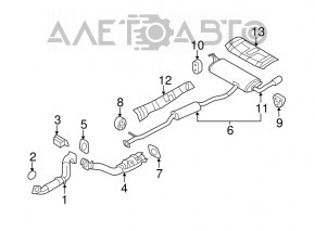 Suportul tubului de admisie cu catalizator pentru Nissan Rogue 21-22 2.5, nou, original OEM.