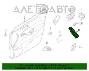 Управление стеклоподъемником передним левым Nissan Rogue 21-23