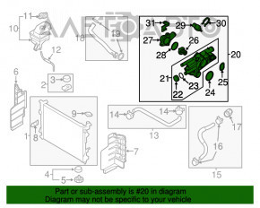 Corpul termostatului asamblat Kia Optima 11-13 hibrid.