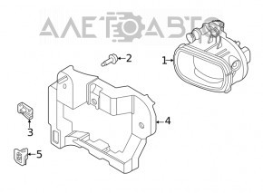 Far de ceata PTF dreapta Nissan Rogue 21-23 LED nou original OEM