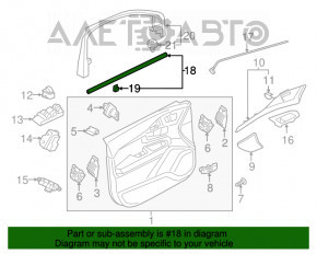 Garnitură de etanșare a geamului interior față stânga Volvo XC90 16-22