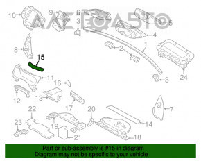 Capacul panoului frontal stânga Volvo XC90 16-22 din lemn, lucios, cu iluminare