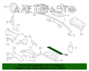 Capacul panoului frontal dreapta Volvo XC90 16-22 din lemn, lucios, cu iluminare, zgarieturi