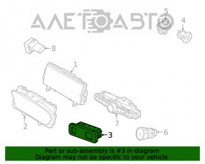 Butonul de deschidere a portbagajului pentru Volvo XC90 16-22, negru.