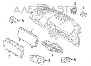 Butonul de deschidere a portbagajului pentru Volvo XC90 16-22, negru.