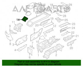 Capacul consolei centrale spate Volvo XC90 16-22 negru lucios