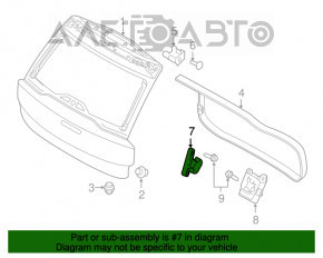 Bara de protecție a ușii portbagajului dreapta Volvo XC90 16-22 pe ușă