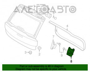 Bara de protecție a ușii portbagajului stânga Volvo XC90 16-22 pe caroserie superioară