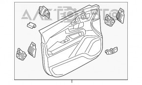 Capacul usii spate stanga Volvo XC90 16-22, piele neagra, insertie din lemn, fara perdea, zgarieturi, rupturi.