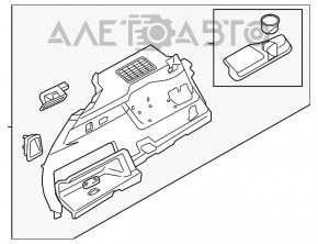 Capacul arcului drept Volvo XC90 16-22 pentru al treilea rând, cu suport pentru pahar, negru, zgârieturi.