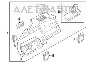 Capacul arcului drept Volvo XC90 16-22 pentru al treilea rând, cu suport pentru pahar, negru, zgârieturi.