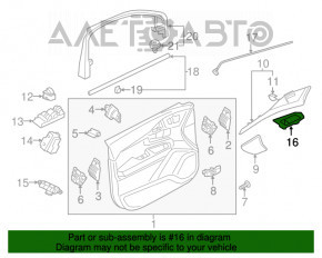 Maneta de control a geamului electric din față, stânga, pentru Volvo XC90 16-22, neagră, cu funcție de pliere automată a oglinzilor.