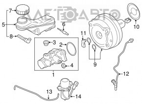 Senzorul de presiune a aerului de pe amplificatorul de frână al BMW X5 F15 14-18