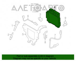 Modulul ECU al motorului Hyundai Elantra UD 11-13 pre-restilizare.