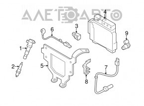 Modulul ECU al motorului Hyundai Elantra UD 11-13 pre-restilizare.