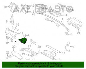 Cutie de depozitare pe panoul frontal al Volvo XC90 16-22, negru