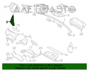 Capacul panoului frontal lateral stânga Volvo XC90 16-22 negru