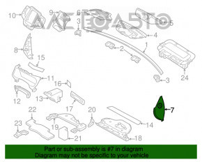 Capacul panoului frontal lateral dreapta Volvo XC90 16-22 negru